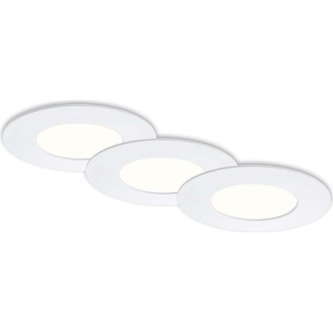 LED Einbauleuchte Badleuchte 3er Set IP44 4,9W weiß Kunststoff Ø8,5 cm Briloner (1/5)