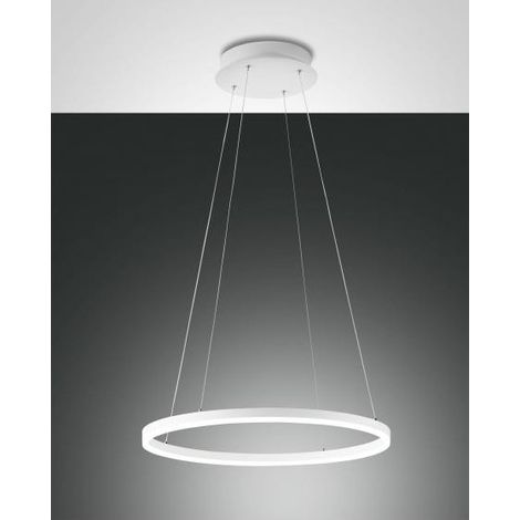 GIOTTO SOSPENSIONE BIANCA D.60cm  A LED 3000K - 36W - 3780 lm DIMMERABILE (1/2)