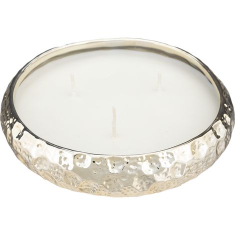 Bougie parfumée Vanille 3 mèches Bol en céramique doré D 20 cm - Feeric Christmas