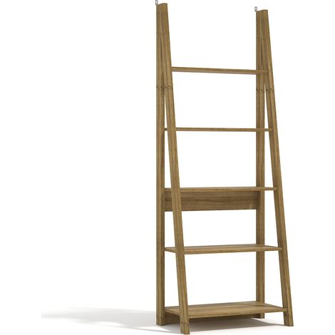 Tiva Ladder Bookcase Oak (1/3)