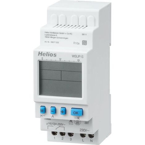 Helios WSUP-S Wochenzeitschaltuhr mit potentialfreiem Kontakt, 230V, Schaltschrankmontage (1/2)