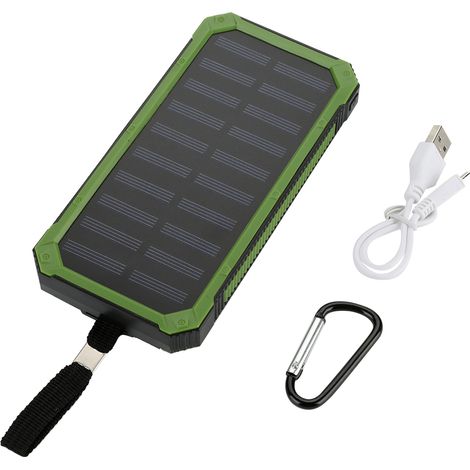 Power Bank Solaire - 20000 mAh - Panneau Solaire Intégré - 6 LED d'Urgence - USB Double - Pour Extérieur et Secours (1/5)