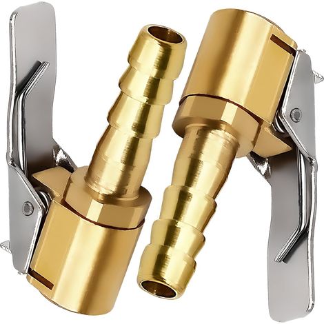2 boquillas de inflado para neumáticos de coche, con clip, adaptador de conector de abrazadera para válvula de inflado, para válvulas de neumáticos, latón, 8 mm (1/5)