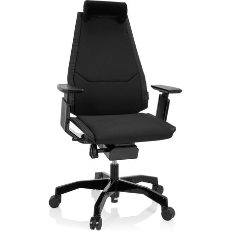 Chaise de bureau / Fauteuil de direction GENIDIA BLACK tissu noir hjh OFFICE