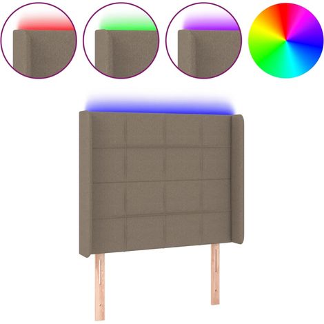 Maison Exclusive - Cabecero con LED de tela gris taupe 93x16x118/ (1/5)