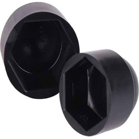 Lot de 50 capuchons de protection pour vis, embouts hexagonaux noirs M10x17, protège-filets, bouchons anti-poussière, fixation robuste. (1/3)