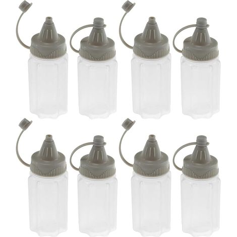 Lot de 8 mini contenants à sauces, bouteilles de ketchup portables pour miel et vinaigrette, boîte à lunch, pique-nique (1/5)