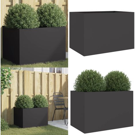 Jardinière noir 62x47x46 cm acier - Jardin - Balcon - Terrasse - Pot De Fleurs - Jardinière - Home & Living (1/5)