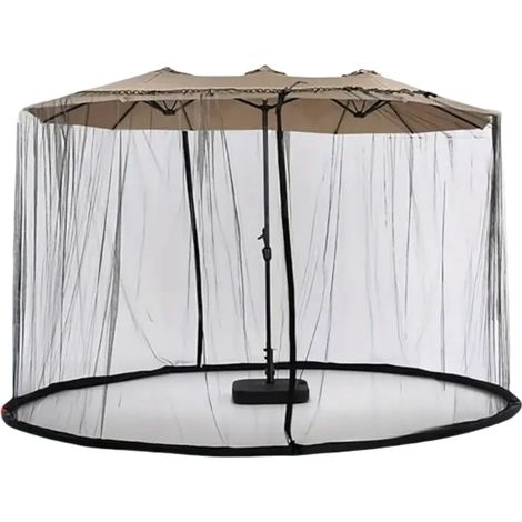 Moustiquaire double face pour parasol de terrasse, filet Sunbrella, fond de tuyau d'eau à double fermeture éclair, auvent dépliable pour tonnelle de jardin, 12 pieds (1/5)