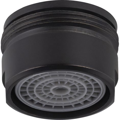 Eurosanit – Aérateur mousseur pour robinet 24x100 – Finition métal noire – Débit max optimisé pour usage professionnel – Compatible avec raccords mâles - M24x100 (1/5)