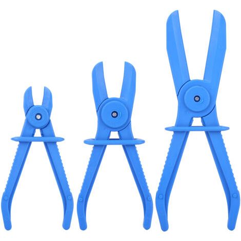 3 pièces en plastique Flexible tuyau pince ensemble d'outils frein carburant ligne d'eau pinces pince Kit bleu (1/5)