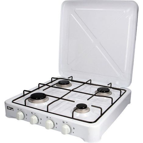 Fornello a gas smaltato 4 fuochi 50x50x12cm edm (1/3)