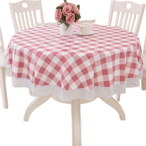 Nappe Ronde Vinyle - Diamètre 137 152 178 198 Cm - Imperméable Anti-Taches Pour Table Cuisine Jeu Pique-Nique - 1 Pièce (1/5)