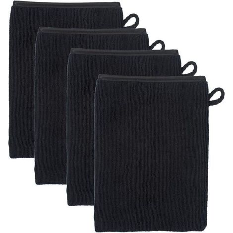 Gants de Toilette - Non spécifié - Lot de 4 - 13 x 20 cm - Coton Naturel - Lavable en Machine (1/4)