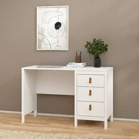 Dmora - Escritorio Murjan, Escritorio multiusos, Mesa de oficina para PC, El plan de trabajo, 120x48 h77 cm, Blanco (1/5)