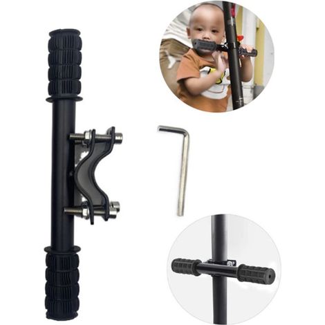 Guidon enfant pour siège avant de vélo, barre de maintien supplémentaire de 23 cm, support de sécurité facile à installer pour accessoires de vélo, noir, 1 pièce (1/4)