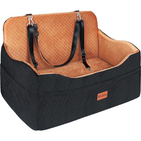 Siège Auto pour Chien de Taille Moyenne jusqu'à 25 kg ou 2 Petits Chiens, Rehausseur de Voiture avec Surélévation de 10 cm, 2 Laisses de Sécurité, Housse Amovible et Lavable (1/5)