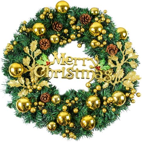 Couronne Artificielle Pendentif de Noël Décoration Guirlande de Fleurs Artificielles Couronne Automne Guirlande de Noël à Suspendre