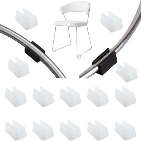 32pcs (10 mm,Blanc) Patin Pied Chaise Tube Embout Tampon Capuchon Bouchon Protection Plancher Meuble Forme U En Plastique Chaise Casquettes,Chaise Jambe Caps Silicone Tube Pince (1/5)