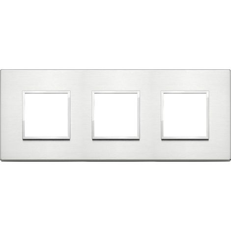VIMAR - 21644.01 Placa 6M (2+2+2) int71 aluminio brillante.