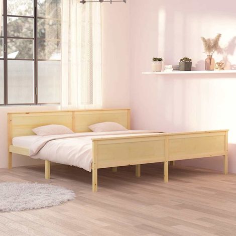 vidaXL Bed Frame without Mattress Solid Wood Pine 200x200 cm (1/5)