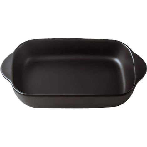 Noir Petits plat four rectangulaire en céramique pour four-plat à gratin-23x 12,5 cm(550ML)-Fei Yu (1/5)