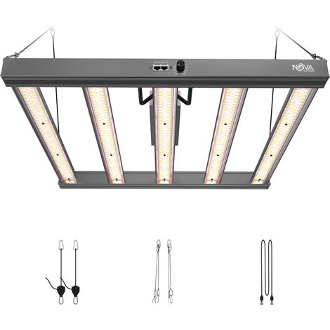 NovaGrove Pflanzenlampe LED Vollspektrum IR, 320W Grow Lampe für Growbox 90x90cm, Grow Light mit Dimmbar & Daisy Chain, PR32 (1/5)