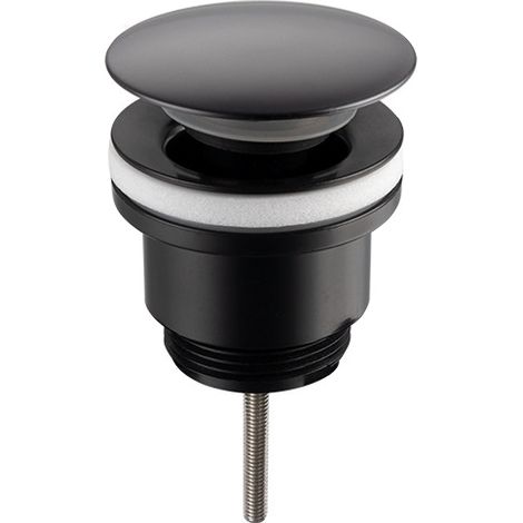 Bouchon de vidange de luxe 1¼" – Noir mat – Ouverture facile – (1/5)