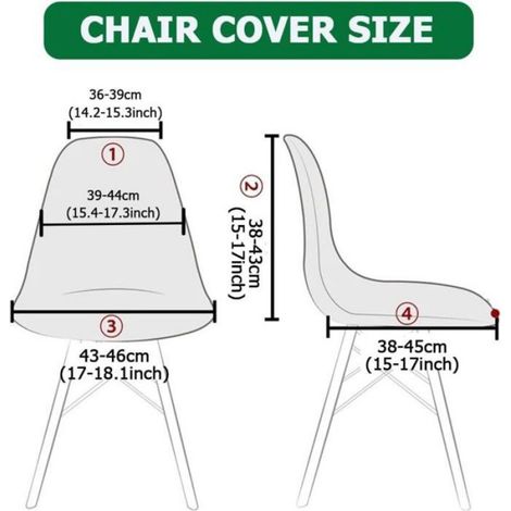 Housse de Chaise - Polyester et Spandex - Pour Chaise Salle à Manger Sans Accoudoirs - Universelle 40-48 cm Dossier - Brun - 4 Pièces (1/5)