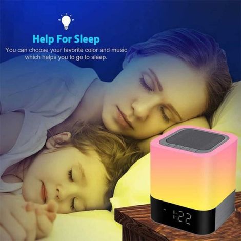 Enceinte Bluetooth - - Réveil Lampe de Chevet Tactile - RGB - 4400 mAh - 5 en 1 (1/4)