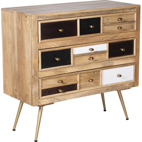 Mango Holzeingangsschrank mit 3 Schubladen 90x40x85cmpour alle Stile, um dem Haus eine Note zu verleihen (1/5)