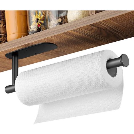 Matte Stainless Steel Toilet Paper Holder, Semi-Open Toilet Paper Dispenser, Round Wall Mount for Bathroom and Kitchen – Black (1/5)