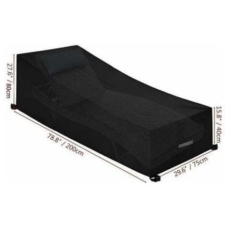 Schutzhülle für Gartenmöbel, wasserdicht, winddicht, robust, aus 210D Oxford-Gewebe (200 x 75 x 40/80 cm) – Schwarz (1/5)
