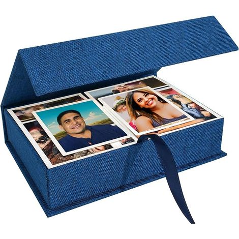 Photo Storage Box, 20 x 25 cm, Linen, Grey (1/5)