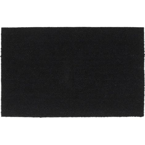 Zerbino taftato interno esterno 50 x 80 cm antiscivolo design moderno in fibra di cocco nero 020046163