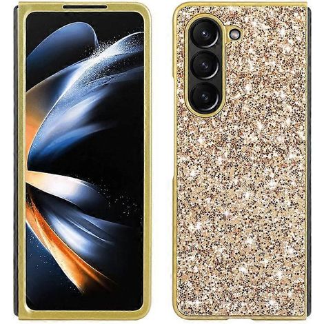 Compatible pour Samsung Galaxy Z Fold5 5G Glitter Sequins Phone Case Galvanoplastie TPU Cadre Hard PC Back Cover (1/5)