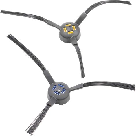 vhbw 2x Seitenbürste kompatibel mit Zaco V80, V85 Saugroboter - Reinigungsbürsten Set, links/rechts, schwarz / blau / gelb (1/2)