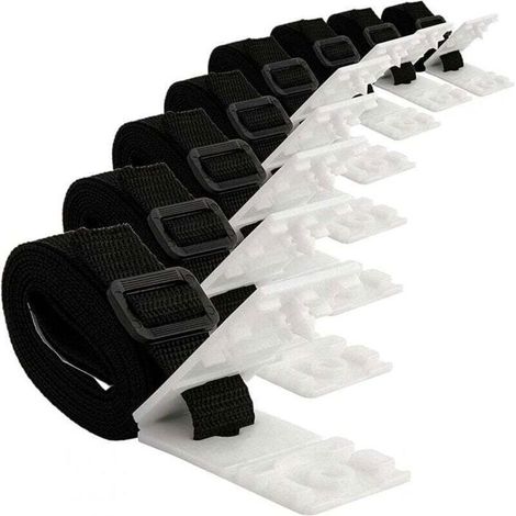 Kit di fissaggio per copertura solare per piscina - 8 cinghie - 1,8 m x 2,5 cm - Adatto a piscine da 3 m a 7,3 m (1/4)