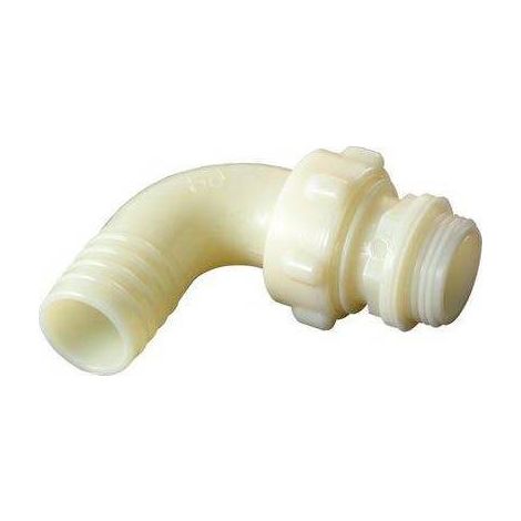 5,0 x PORTE-CAOUTCHOUC EN NYLON COURBÉ FILETAGE MÂLE 3 PIÈCES