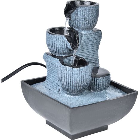 Fontaine de table décorative en résine, forme unique, avec éclairage intégré et prise européenne 220 V. (1/5)