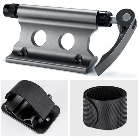 BUNTHAUS Support de montage de fourche de vélo(Titane), support de montage de fourche de vélo en alliage d'aluminium avec tige à dégagement rapide, porte bagages à clip fixe pour fourche avant de vélo (1/5)