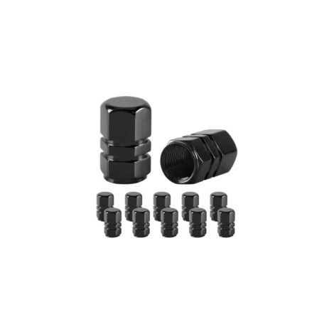 Convient pour un jeu de 12 bouchons de valve universels, compatibles avec les voitures, SUV, vélos, camions et motos - Noir (1/2)
