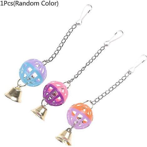 Jouet coloré pour perroquet avec balle et clochette, décoration suspendue pour cage de petits oiseaux (1/5)