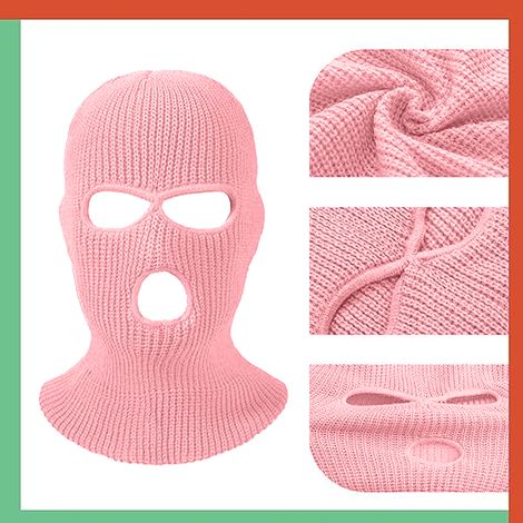 Balaclava Tricotée - Couvre-Visage Intégral 3-Trous - Pour Sports Extérieurs Hiver Été - Tailles Adulte Enfant - 3 Pièces (1/5)