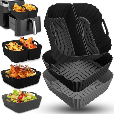 4 Pièces Moule Silicone, Compatible Friteuse Air 4,5L-8L, Résistant Chaleur, Pour Cuisson Saine, Cuisine Quotidienne (1/5)