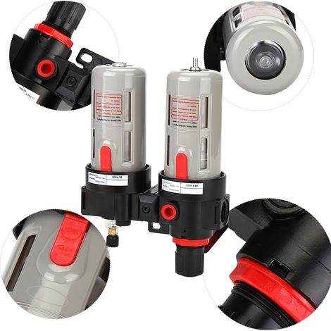 PT1/2 Luftkompressor-Filter-Manometer-Abscheider-Öl-Wasser-Regler-Werkzeugsatz (1/5)