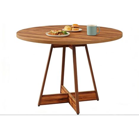 Tavolo rotondo da cucina e sala da pranzo in MDF marrone, 100 cm, 2-4 persone (1/5)