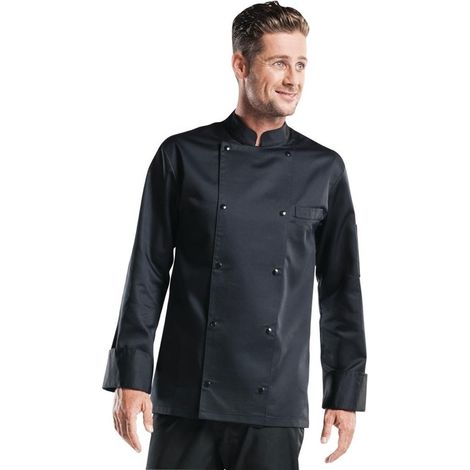 Veste de Cuisine Roma Noire - Chaud Devant