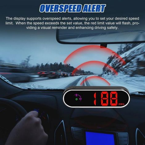 Affichage de la vitesse, affichage de la vitesse, affichage tête haute, HUD de voiture avec écran LED coloré avec GPS, fonction (1/5)