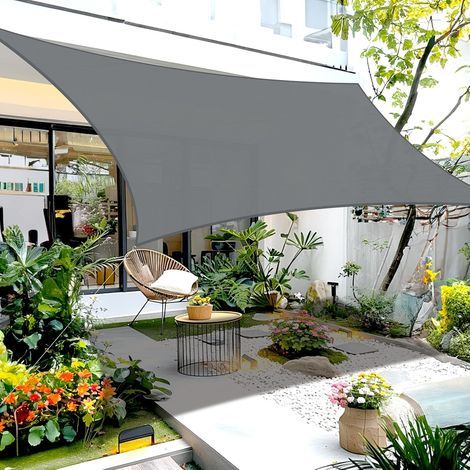 quadratisches Sonnensegel 2,5 x 2,5 m aus HDPE mit UV-Schutz und Edelstahlringen für Garten, Terrasse und Balkon (1/5)
